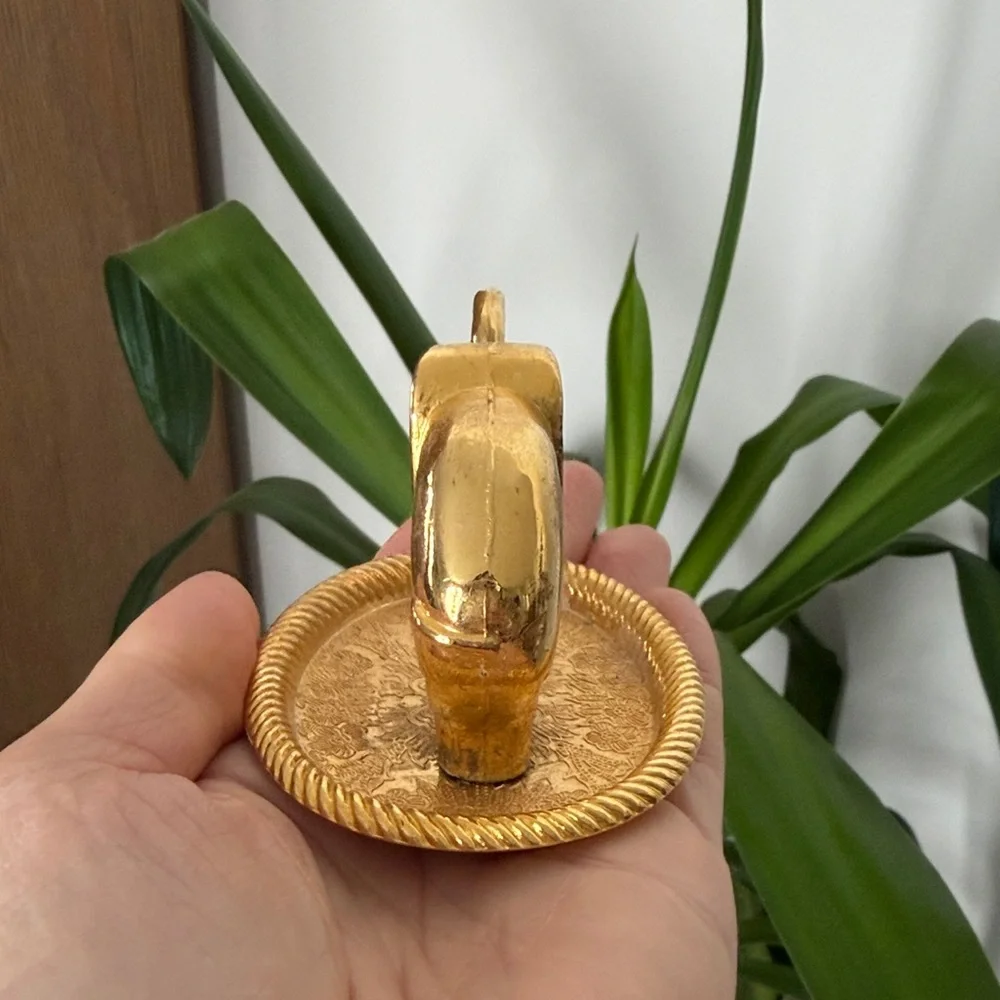 Golden Elephant Decorative Dish Ring Holder Trinket Decor